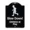 Signmission Designer Series-Slow Down Children Play Black & Silver Heavy-Gauge Aluminum, 24" x 18", BS-1824-9891 A-DES-BS-1824-9891 - alternate 1